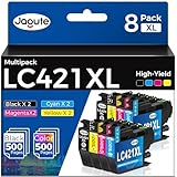 8 Packungen LC-421XLVAL LC421XL Patronen Kompatibel mit Brother LC421 XL Druckerpatronen LC421 LC-421XL Multipack für Brother DCP-J1050DW Patronen MFC-J1010DW DCP-J1140DW DCP-J1800DW (2BK/2C/2M/2Y)