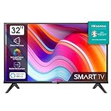 Hisense 32E4KT (32 Zoll) Fernseher, HD Ready - Smart TV, Triple Tuner DVB-T2 / T/C / S2 / S, Works with Alexa, WiFi, Game Mode, Hotel Mode, Schwarz [2023 ], Betriebsystem VIDAA U