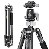 K&F CONCEPT X-Series Carbon Stativ, 172cm Kamera Stativ, Professionelles Fotostativ mit 30mm Metallkugelkopf, Tragfähigkeit 12KG,Tripod für Innen- und Außen-Fotographie X254C4+BH-30