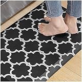 FARMAHAR 0.47 Thick LäUfer KüChe ， Wasserdicht, Nicht Rutschend, Bequemes Ansehen TeppichläUfer KüChe ， für Hauswaschbeckenbüro,Black-17.3'×60'