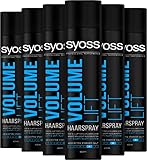 Syoss Haarspray Volume Lift 6er Pack (6x 400 ml) Haltegrad 4, Styling Spray für 100% luftiges Volumen, Volumen Spray für 48 h Styling-Kontrolle, ohne zu beschweren
