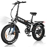 VARUN E Bike Klappbar 20 Zoll, Elektrofahrrad mit 48V13Ah Li-Ionen-Batterie, Reichweite max. 100-120KM, E-Bike 7-Gang Getriebe, 5 PAS LCD-Display, 20 * 4.0 rutschfeste Fat Tire E-Fahrrad