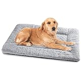Baodan Hundebett Grosse Hunde, Hundekissen Waschbar Dog Bed - 90x70 cm Superweich Katzenbett mit Rutschfester Unterseite - Grau