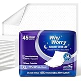 WhyWorry NightShield Inkontinenz Bettunterlage 60 x 90 cm mit Antirutsch Noppen, Einweg Inkontinenzauflagen Für Erwachsene und Babys, Rutschfestigkeit Saugfähig Wickelunterlage Wasserdicht, 90 Stück