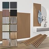 HEXIM Akustikpaneele 138,5x60cm - flexible Lamellenwand Holz MDF Wandpaneele Lamellenverkleidung Wandverkleidung Innendekoration schalldämmend (1 Paneel / 0,83 m² Teak - APH09)