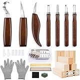 Holz-Schnitzwerkzeug Set, 23 in 1 Schnitzmesser Set mit...