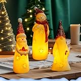 ACAREY Weihnachtsdeko Led Kerzen, Weihnachtskerzen Weihnachtsmann LED Kerzen Elektrische Led Candle Weihnachtsmann Beleuchtung LED Weihnachtsbeleuchtung Für Weihnachtsdeko Innen Tisch (Bunt)
