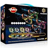 VATOS Wiederaufladbares Laser Tag Set mit 360°Sensoren für 4 Spieler, 2,4 GHz Infrarot Echtzeit Datenanzeige,Familien und Gruppen Spiel für Kinder und Jugendliche Geschenke für Kinder ab 6 Jahren