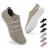 Geweo Frauen Schnell Trocknend Turnschuhe Herren Leicht Mesh Atmungsaktive Laufschuhe Fitnessschuhe Damen Straßenlaufschuhe Kletterschuhe Männer Frauen Schuhe Running Sneakers Khaki 37EU