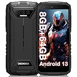 DOOGEE S41T Android 13 Outdoor Handy Ohne Vertrag (2024), 6300 mAh, 8GB RAM+64GB/ 1TB Erweiterbar ROM,Wasserdicht Outdoor Smartphone 5,5 Zoll HD+ IP68/P69K,13MP DREI Kameras, 4G Dual SIM NFC/OTG/GPS