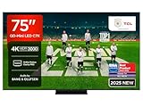 TCL 75C7K 75 Zoll QD-Mini LED Fernseher, 4K HDR Premium 3000, Smart Google TV mit 144Hz Motion Clarity Pro (Dolby Vision IQ & Atmos, CrystGlow HVA Panel, Audio von Bang & Olufsen, Game Master)