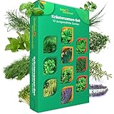 Kräutersamen Set - 10 Sorten Samen - Saatgut Sortiment - Anzuchtset für Küchenkräuter - Geschenkset - Dill, Basilikum, Petersilie, Kressse und mehr