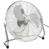 Arebos Bodenventilator Ø45 cm | Windmaschine Retro Stil | Ventilator | 3 Geschwindigkeitsstufen | hoher Luftdurchsatz | 100° einstellbarer Neigungswinkel | Chrom