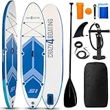 Crazy4Boating SUP Board Set S1 – Aufblasbares Stand Up Paddle Board 305 cm – Allround Komplettset mit Paddel, Pumpe, Finne & Rucksack