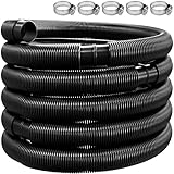 KESSER® Poolschlauch 12m / Ø 38mm | Schwimmbadschlauch mit Muffen | Solarschlauch für Pool und Schwimmbecken | Saugschlauch | Pumpenschlauch | Flexibler Wasserschlauch | Schwarz