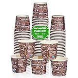 MH QUALITY Espresso Pappbecher 80ml 3 Oz mit Kaffeebohnenmuster - 100x Top Qualität ISO 9001 becher