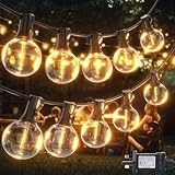 FIBRAVE Lichterkette Außen Led Strom Outdoor 6M Aussen Innen Beleuchtung 20ft G40 Glühbirnen Garten Balkon Pavillon Lichterketten Terrasse Party IP65 Wetterfest Gartenbeleuchtung