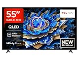 TCL 55T69C 55 Zoll QLED, Direct LED TV, 4K HDR TV, Smart Google TV (Dolby Vision & Atmos, Game Master, Motion Clarity, Kompatibel mit Google Assistant & Alexa)