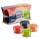 INSPIRE FOOD Bubble Tea Perlen Set - 4er-Pack Popping Boba Fruchtperlen | Erdbeere, Mango, Grüner Apfel, Heidelbeere | Tapioka Perlen 100% vegan und glutenfrei, ohne künstliche Farbstoff, je 100g