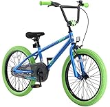 BIKESTAR Kinderfahrrad für Mädchen und Jungen ab 6-7 Jahre | 20 Zoll Kinderrad Kinder BMX Freestyle | Fahrrad für Kinder Blau & Grün | Risikofrei Testen