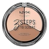NYX Professional Makeup 3 Steps to Sculpt Face Sculpting Palette- Gesichts-Puder zum definieren, konturieren und highlighten, 3 Nuancen, 15 g, Fair1