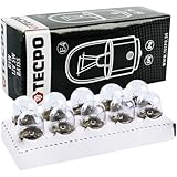 TECPO 10x Kugellampen R5W 12V 5W, BA15S Sockel, Pins gegenüberliegend, StVO-zugelassen, E-Prüfzeichen, passend für Rücklicht & Standlicht, robuste Qualität, Rückleuchte, Standleuchte, Rückfahrleuchte