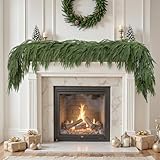 Alupssuc 9FT (270 cm) Realistische Weihnachtsgirlande，100% PE Künstliche Weihnachtsgirlande, Real Touch Mantle Treppe Kamin Weihnachtsdekorationen/Indoor Outdoor Weihnachtsdekoration, Grün