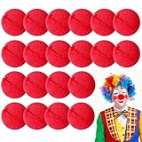 TOPZFL 20 Stück Clownsnasen Rot,Rote Nase,Clownsnasen Rot Aus Schaumstoff,Clownnasen Root Erwachsene,für Kinderschminke, Partys, Karneval, Fasching, Zirkus.