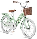 Chillaxx Bike Linda Premium Kinder City Bike in 20 Zoll - Fahrrad für Mädchen, Jungen, Hollandfahrrad Citybike Kinderfahrrad, geeignet für 6,7, 8, 9, 10, 11 Jahre (Mint-Grün)