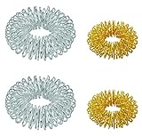 2 x 2er Fingermassageringe Akupressur Energie-Ring Massageringe Gold klein und Silber groß