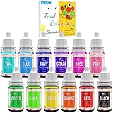 Lebensmittelfarbe 12 Farben x 10ml - Flüssige Lebensmittel...