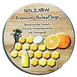 HOLZ.NRW Premium Holzpflege mit Bienenwachs - 120ml - Möbelwachs - Reines Naturprodukt - farblos - Holzwachs - Möbelwachs - Holzcreme - Handmade im Ruhrgebiet/Deutschland - Pottwerbung