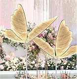 WEKONUMEX Stehlampe in Schmetterlingsform für Hochzeit, Stehlampe in Schmetterlingsform für Hochzeit, 2 helle LED-Lampen, (Goldyarnwarmlight, 100 cm)