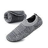 Lucky Sign Hausschuhe Herren Damen Leichte hüttenschuhe rutschfest Flache Pantoffeln Barfußschuhe Home Cozy Slippers,EU 42 - Dunkelgrau