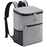 Lifewit 24L Kühl Rucksack Kühlrucksack Kühltasche Picknicktasche Groß Isoliert Cooler Bag Männer Frauen für Strand/Picknick/Camping/BBQ/Wandern, Grau