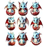 9 Stück Drachen-Baby-Ei-Hängeornament, Drachenei-Aufhängung, langlebiges Drachenei-Spielzeug, exquisites Drachenei-Fidget-Spielzeug für Zuhause, Schreibtisch, Jungen