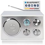 Blaupunkt RXN 180 Nostalgieradio in zeitlosem Holz-Design, mit PLL-UKW-FM-Radio, Bluetooth, AUX-IN, einfache Bedienung, hochwertige Drehregler & Holzkorpus für kraftvollen Klang, Weiß