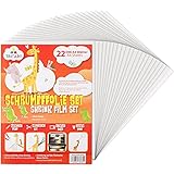 Tritart - Schrumpffolie I 22 Schrumpffolien I Schrumpffolie zum Basteln für Kinder & Erwachsene I Schrumpffolie bedruckbar I Schrumpffolie transparent I Schrumpffolie basteln I DIN A4