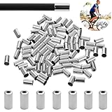 200 Stück Silberne Endkappen,Bremszug Kappen,Fahrrad Kabelendhülsen Set,Universal Fahrrad Zubehör,Schaltzug Ersatz Endkappe,für Fahrrad Bremsseil Schaltseil,Bremszug Schaltzüge