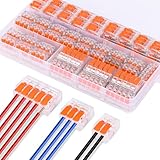 Gaethra Kabelklemmen Elektro, 60 Stück Verbindungsklemme mit Betätigungshebel 4mm² Leiter Klemme Lüsterklemmen, Klemmen Elektro für Feste Kabe 2-3-5 Leiter