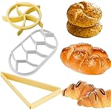 Brötchenstempel Brot Backen Zubehör Brotstempel - 3-teiliges Teigpressen-Set, Brotstempel für Kaisersemmel Stempel, Brot-Rolle, Croissant-Schneider