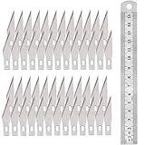 Bastelmesser Klingen, Bastelmesserklingen für Bastelmesser, Bastelmesser Skalpell Set, Skalpell Ersatzklingen, Edelstahl Hobbymesser Set, Präzision Craft Messer Ersatzklingen, 50 Stück