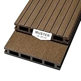 Woodstore24 Terrassendielen WPC Diele Komplettset WoodoRhodos (20 x 120 mm, Länge: 2,4 m) Braun (Braun, Muster)