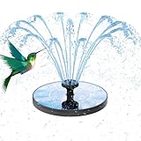 AISITIN Solar Springbrunnen für Außen, Solarbrunnen für Draussen mit 6 Verschiedene Fontänenstile, Solar Teichpumpe Solar Schwimmender Fontäne Pumpe für Garten,Teich,VogelBad, DIY Wasserspiel