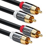 deleyCON 1,5m Cinch Kabel Stereo Audio Cinch RCA Kabel 2x Cinch Stecker zu 2x Cinch Stecker HiFi-Anlage HiFi-Receiver Heimkino Blu-Ray Player Schwarz