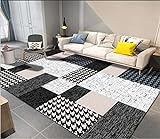 Kunsen-Teppich bettumrandung Teppich Minimalistischer Teppich Mit Geometrischem Muster In Schwarzgrau, Wohnzimmer, Schlafzimmer, Schmutzabweisend teppiche fürs kinderzimmer 80X120CM