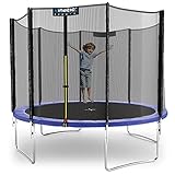 KINETIC SPORTS Trampolin Outdoor Salto Ø 305 cm - TÜV Rheinland geprüft, Kindertrampolin Gartentrampolin Set mit Netz, Randpolster, USA Sprungtuch – bis 150 kg, Blau