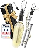 Beyond Weinkühlstab aus Edelstahl mit Ausgießer - Weinkühler ideales Weinzubehör Weingeschenk für Weinliebhaber Mann Frau I Flaschenkühler Set für Weißwein & Rotwein (Sparset mit 2x Weinkühlstäben)