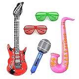 MIVAIUN 5 Stück Luftgitarre Rockstar Aufblasbare Air Guitar aufblasbare Instrumente Spielzeug Aufblasbare Party Props Party Supplies Favors Ballons Themenparty Festival Cosplay