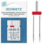 SCHMETZ Nähmaschinennadeln I 1 Zwillings-Universal-Nadel 6,0/100 | 130/705 H ZWI NE 6.0 | auf allen Haushaltsnähmaschinen mit Zickzack-Funktion einsetzbar